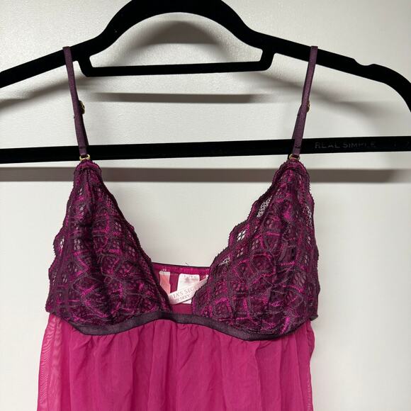 Victorias Secret Very Sexy Babydoll Lace Chemise Dress Size Small Purple - Picture 4 of 11